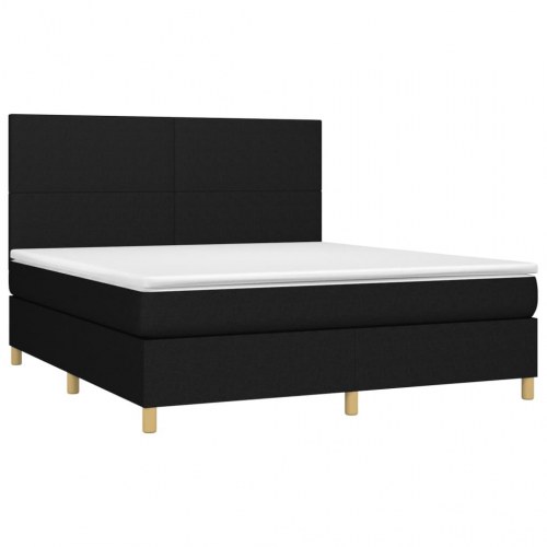 Kontinentalseng med madras 180×200 cm - stof, sort