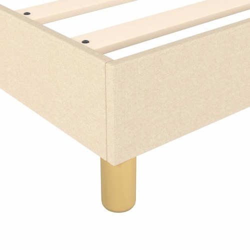 Kontinentalseng med madras 160 × 200 cm - stof, cremefarvet