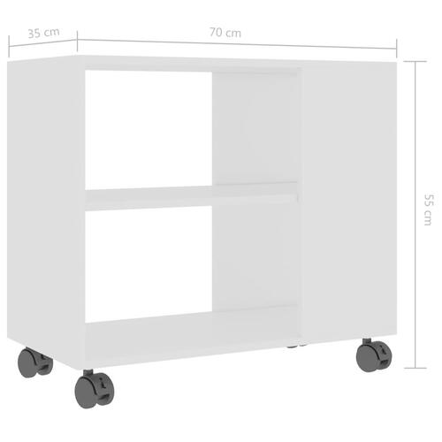 Sidebord 70x35x55 cm konstrueret træ hvid