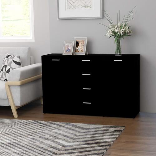 Skænk 120x35,5x75 cm spånplade sort