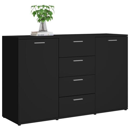 Skænk 120x35,5x75 cm spånplade sort