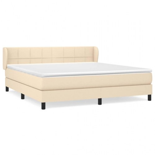 Kontinentalseng med madras 180×200 cm - stof, cremefarvet