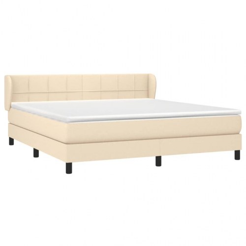 Kontinentalseng med madras 180×200 cm - stof, cremefarvet