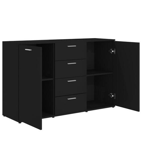 Skænk 120x35,5x75 cm spånplade sort