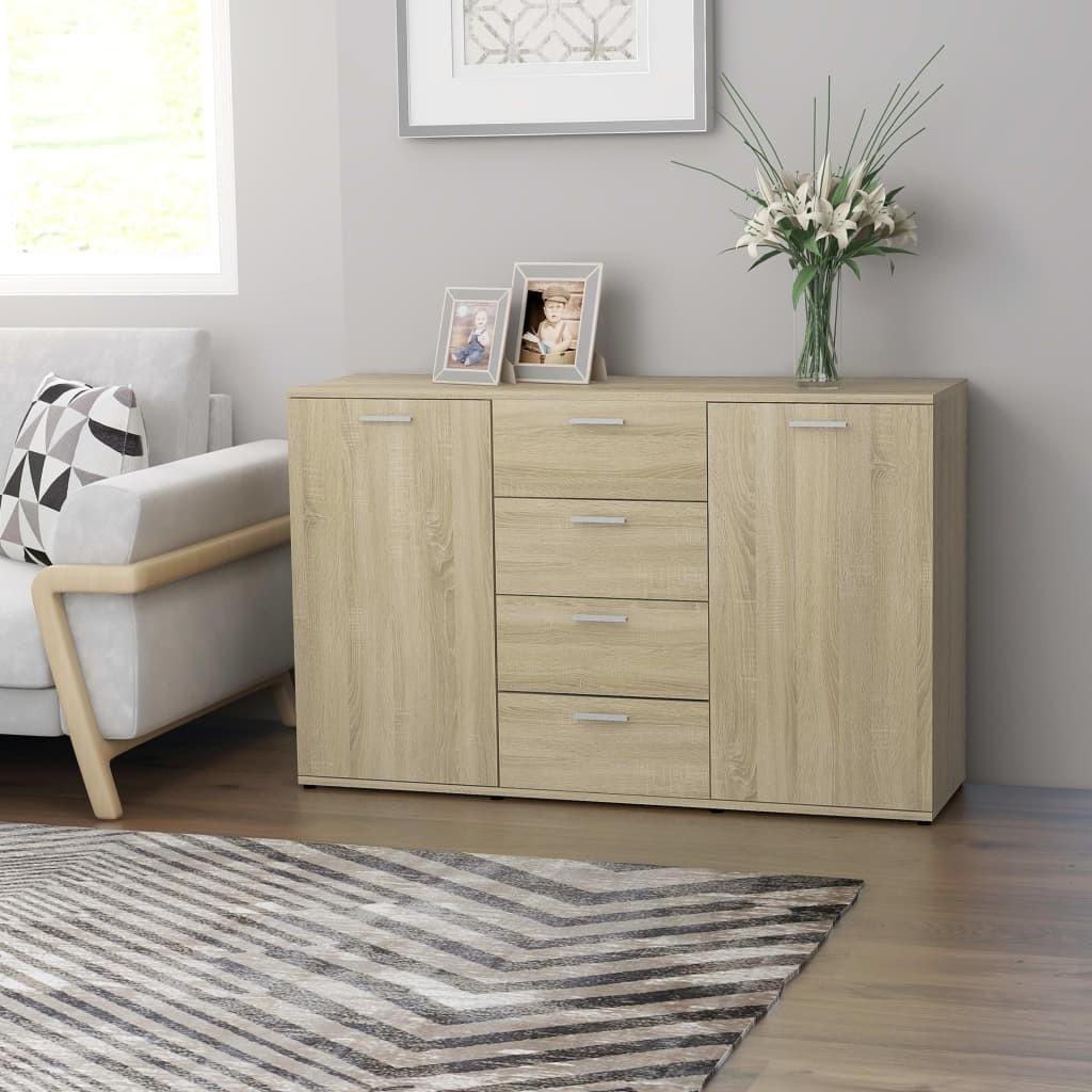 Skænk 120x35,5x75 cm konstrueret træ sonoma-eg