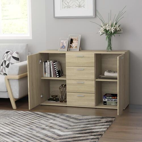 Skænk 120x35,5x75 cm konstrueret træ sonoma-eg