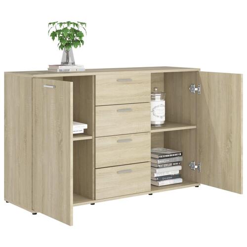 Skænk 120x35,5x75 cm konstrueret træ sonoma-eg