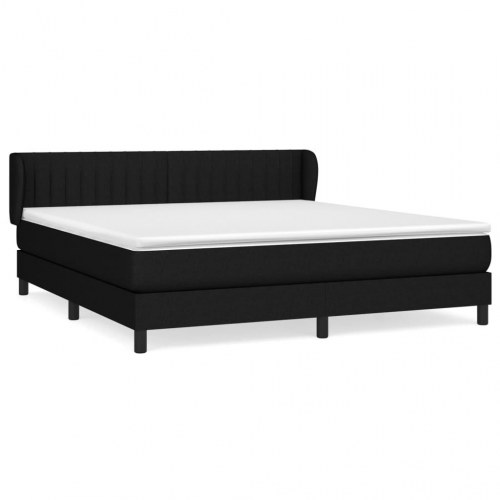 Kontinentalseng med madras 160×200 cm - stof, sort
