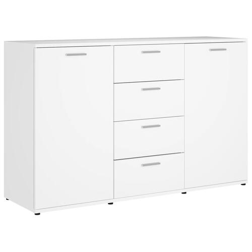 Skænk 120x35,5x75 cm spånplade højglans hvid