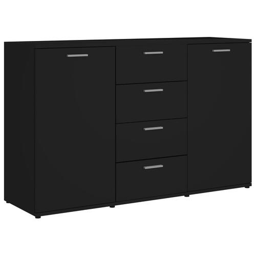 Skænk 120x35,5x75 cm spånplade højglans sort