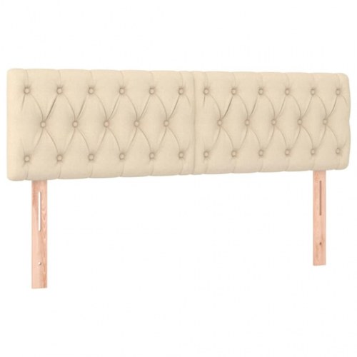 Kontinentalseng med madras 140x200 cm stof cremefarvet