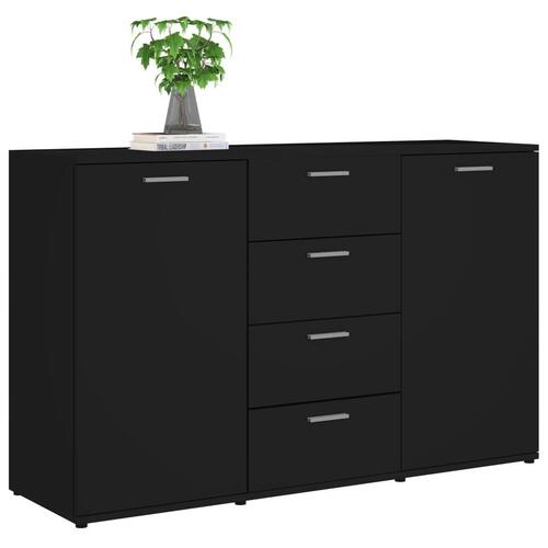 Skænk 120x35,5x75 cm spånplade højglans sort