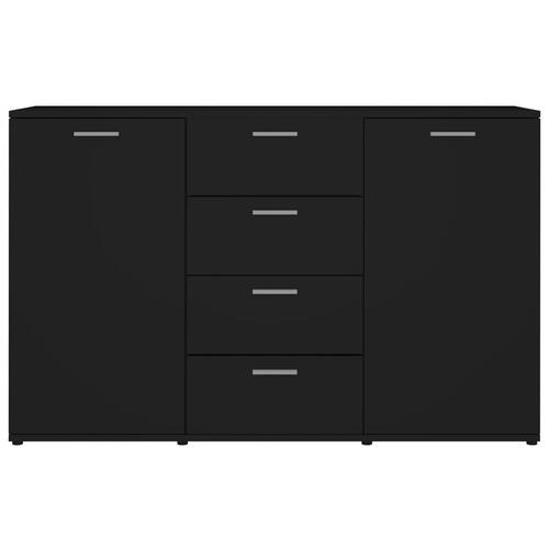 Skænk 120x35,5x75 cm spånplade højglans sort