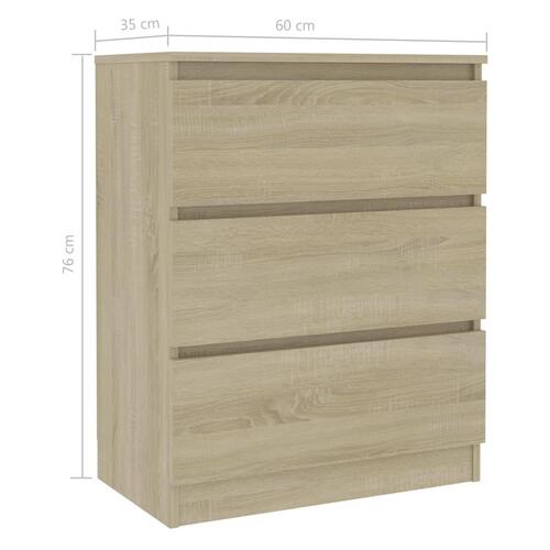 Skænk 60x35x76 cm konstrueret træ sonoma-eg