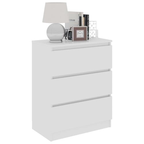 Skænk 60x35x76 cm konstrueret træ hvid højglans
