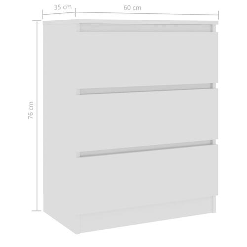 Skænk 60x35x76 cm konstrueret træ hvid højglans