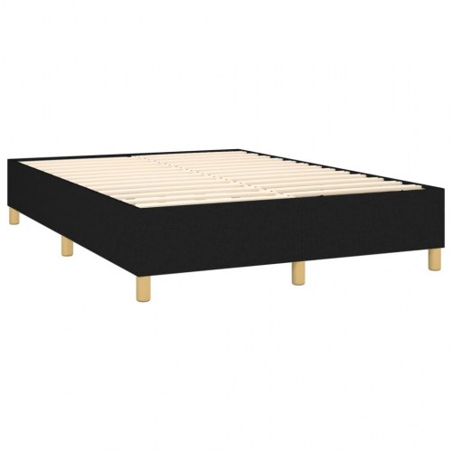 Kontinentalseng med madras 140x200 cm - stof, sort