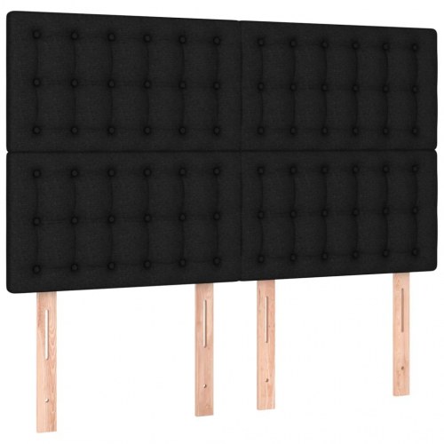 Kontinentalseng med madras 140x200 cm - stof, sort