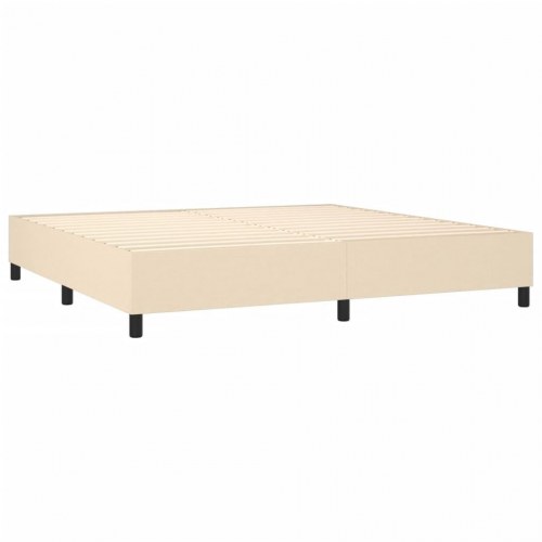 Kontinentalseng med madras 160x200 cm - stof, cremefarvet
