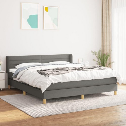 Kontinentalseng med madras 160×200 cm - mørkegrå stof
