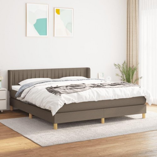 Kontinentalseng med madras 160 × 200 cm - stof gråbrun