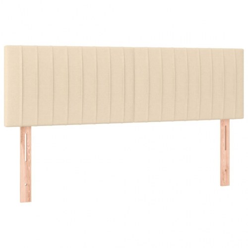 Kontinentalseng med madras 140x200 cm - stof, cremefarvet