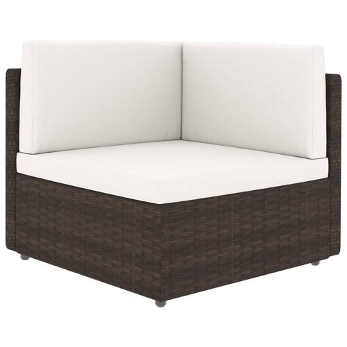 2-personers sofa modulær polyrattan brun