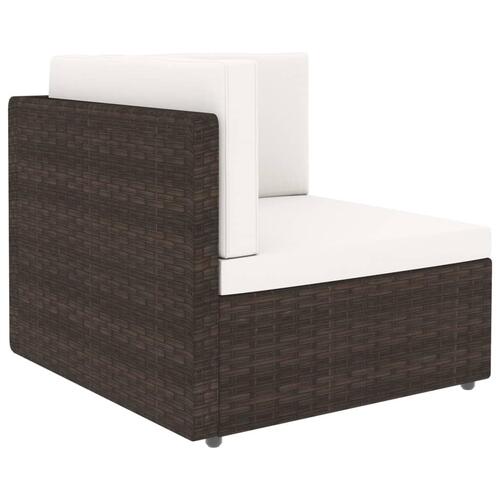 2-personers sofa modulær polyrattan brun