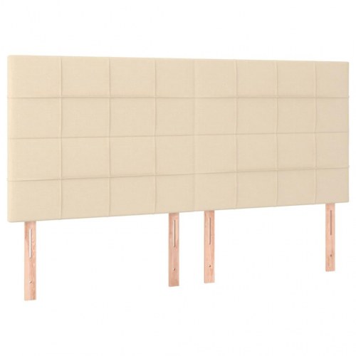 Kontinentalseng med madras 160x200 cm - stof, cremefarvet