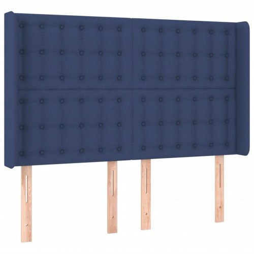 Kontinentalseng med madras 140×200 cm - stof, blå