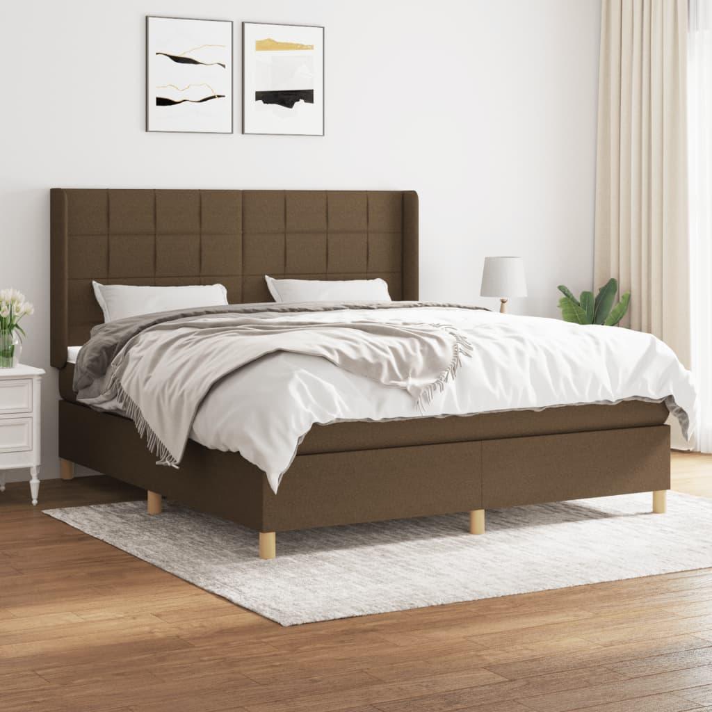 Kontinentalseng 160x200 cm med madras og topmadras - mørkebrun