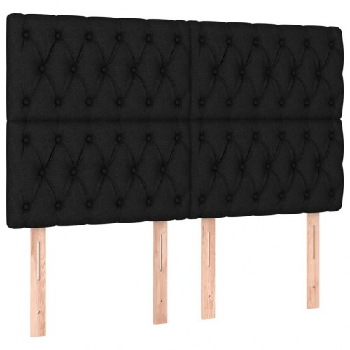 Kontinentalseng med madras 160×200 cm - stof, sort