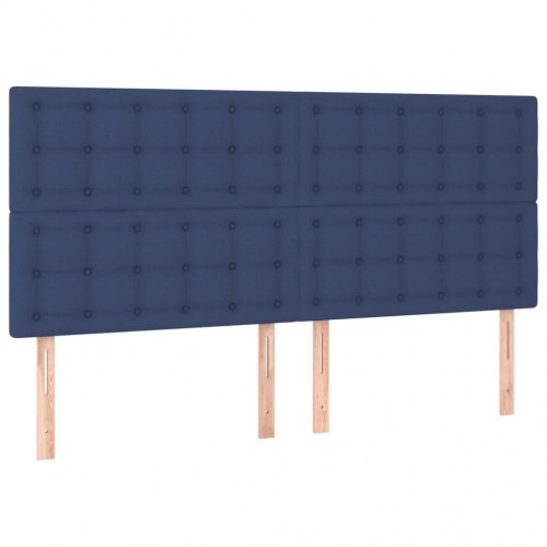 Kontinentalseng med madras 160×200 cm - stof, blå
