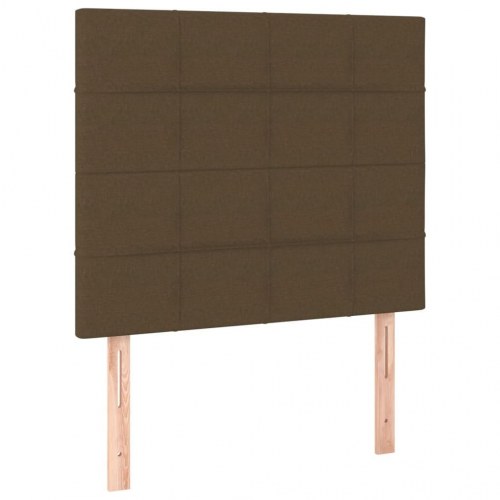 Kontinentalseng med madras 90×200 cm - stof, mørkebrun
