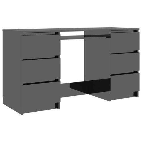 Skrivebord 140x50x77 cm konstrueret træ sort højglans