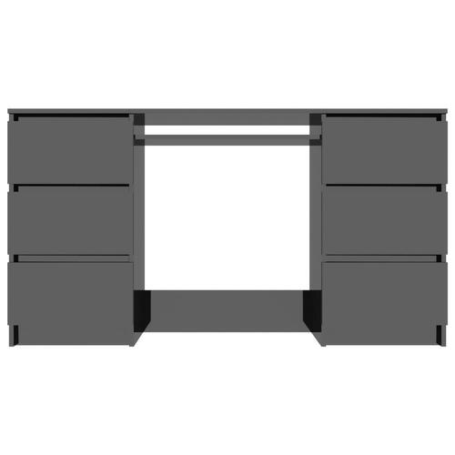Skrivebord 140x50x77 cm konstrueret træ sort højglans