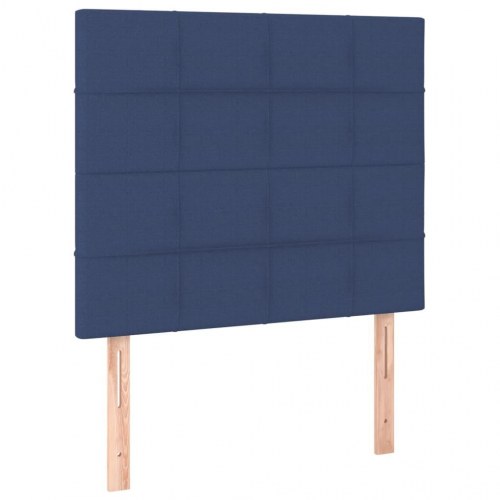 Kontinentalseng med madras 90×200 cm - stof, blå