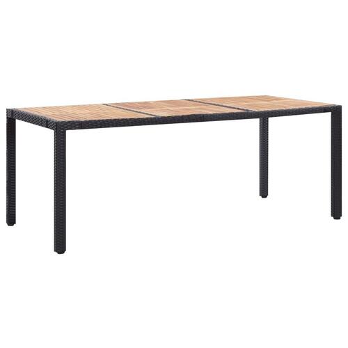 Udendørs spisebordssæt 9 dele med hynder polyrattan sort