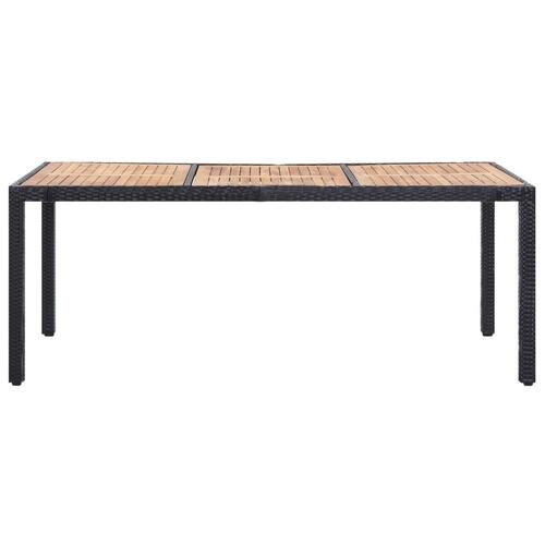 Udendørs spisebordssæt 9 dele med hynder polyrattan sort