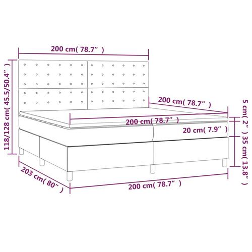 Kontinentalseng med LED-lys 200x200 cm fløjl mørkeblå