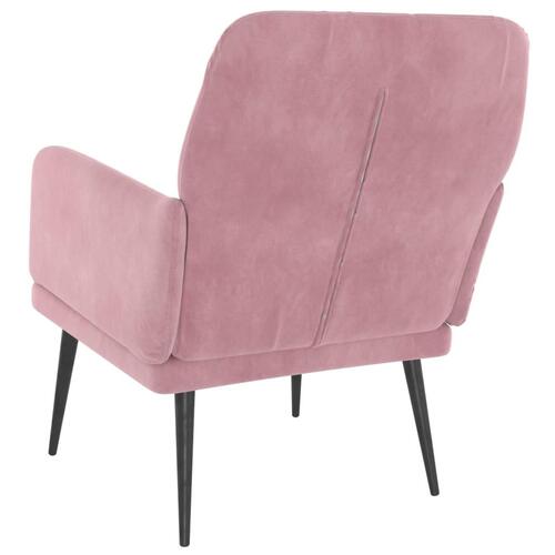 Lænestol 62x79x79 cm velour lyserød