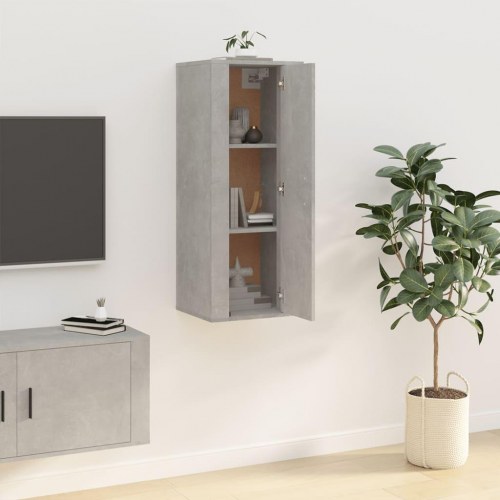 Væghængt tv-skab 40x34,5x100 cm betongrå