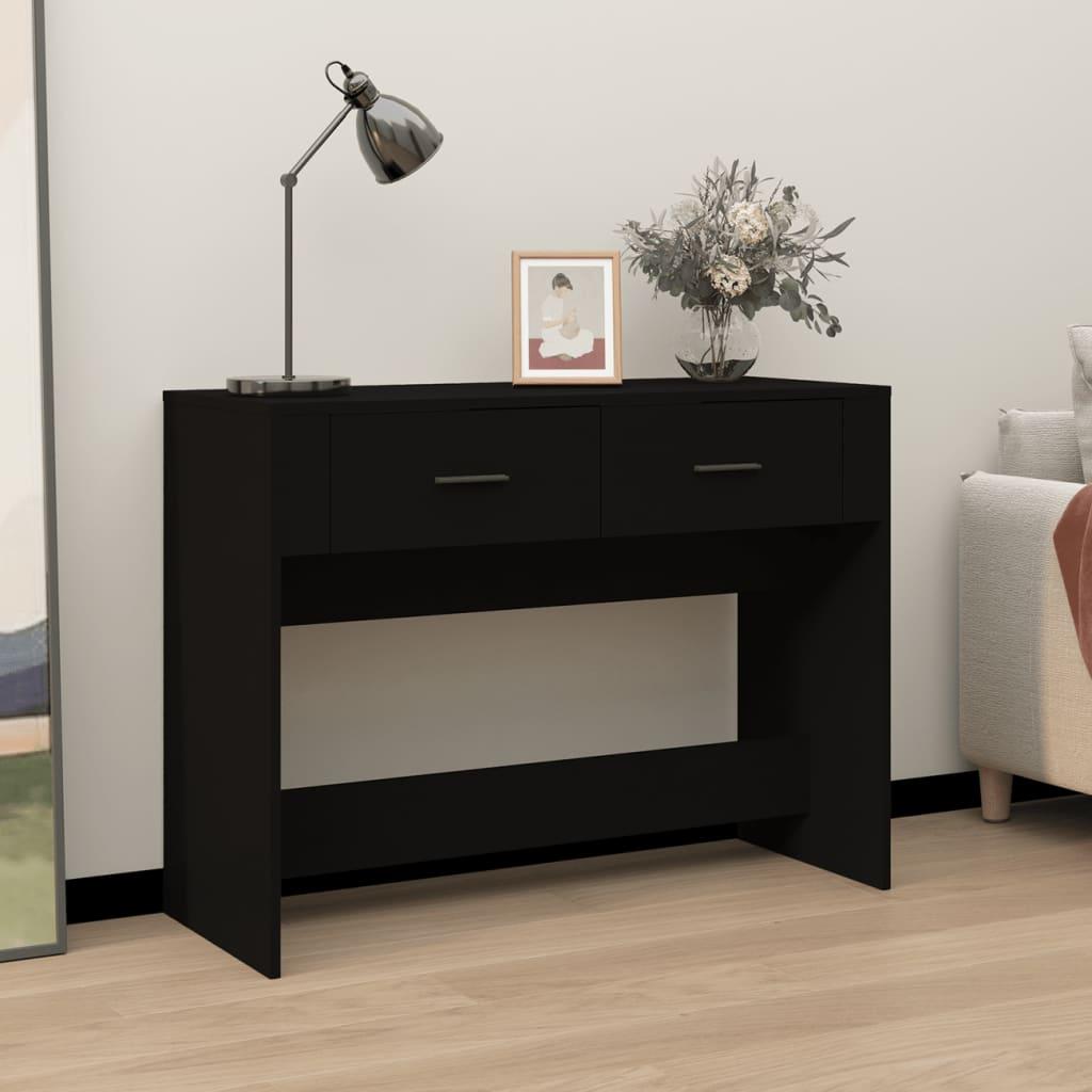 Konsolbord 100x39x75 cm konstrueret træ sort