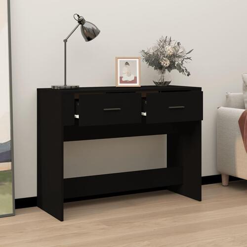 Konsolbord 100x39x75 cm konstrueret træ sort