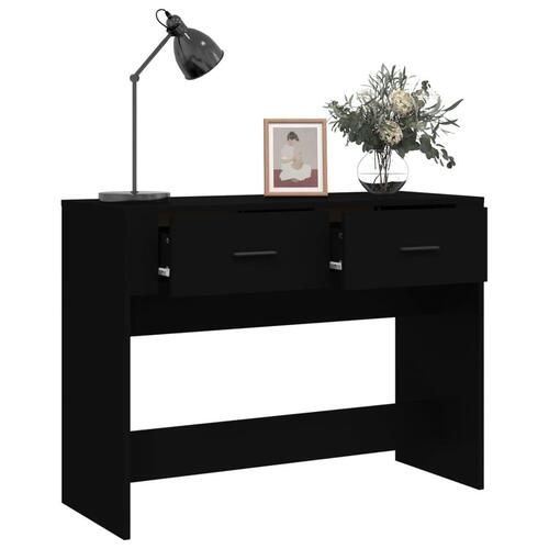 Konsolbord 100x39x75 cm konstrueret træ sort