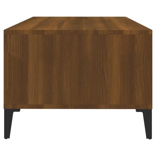 Sofabord 90x50x36,5 cm konstrueret træ brun egetræsfarve