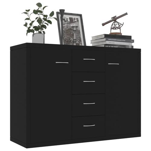 Skænk 88x30x65 cm konstrueret træ sort