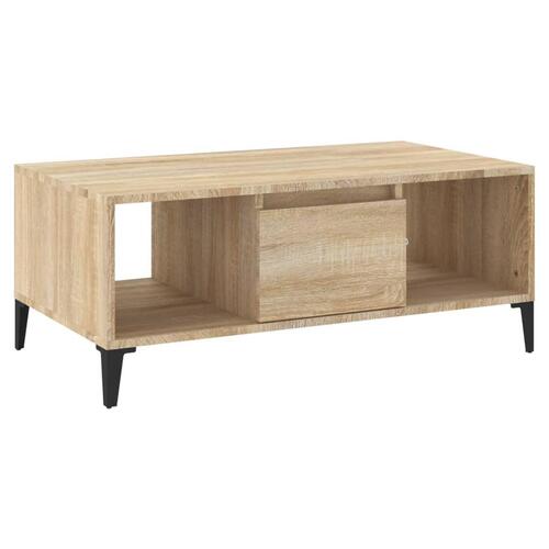 Sofabord 90x50x36,5 cm konstrueret træ sonoma-eg
