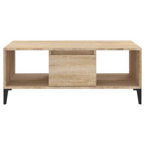 Sofabord 90x50x36,5 cm konstrueret træ sonoma-eg