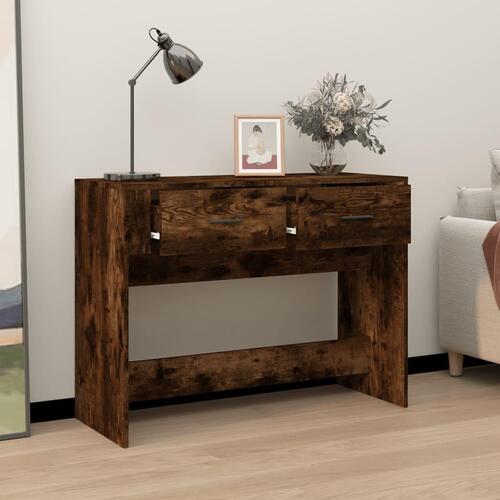 Konsolbord 100x39x75 cm konstrueret træ røget egetræsfarve